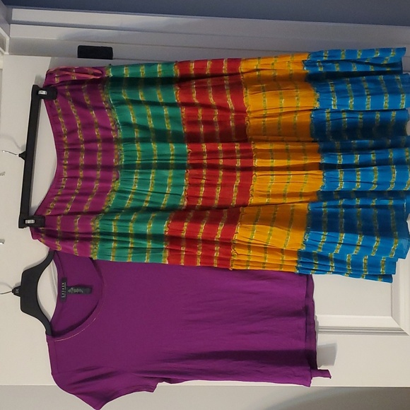 Ladies Lauren Ralph Lauren tiered multicolor maxi skirt with coordinating top - Picture 1 of 7